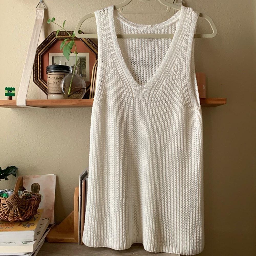 Knitted Sweater Vest, sleeveless sweater, Loft, V-neck